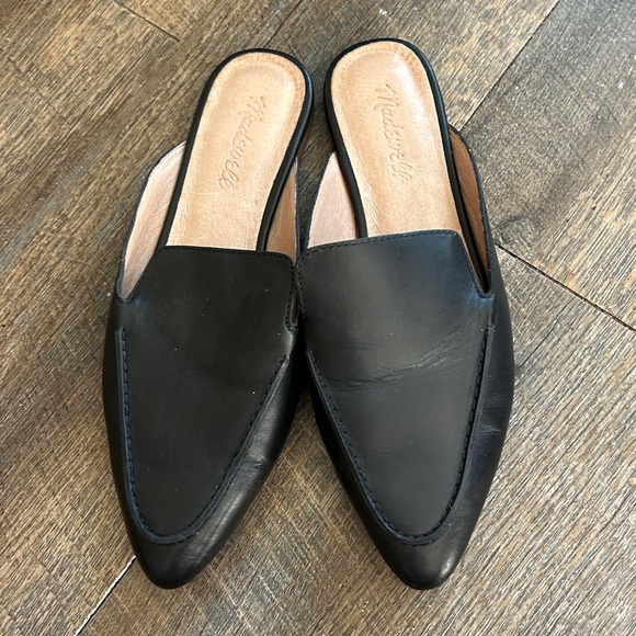 Madewell‎ Black Leather Women's Clogs Size 7 1/2 Pointed Toe - Picture 2 of 5